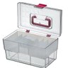 Maleta Organizadora Crippa Multiuso Maquiagem Acessórios Remédios Transparente e Rosa - 3
