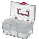 Ver imagem 3 de Maleta Organizadora Crippa Multiuso Maquiagem Acessórios Remédios Transparente e Rosa