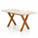 Ver imagem 1 de Mesa de Jantar Aline 160x90 cm 6 Lugares MDF Art Assentos Mel Off White