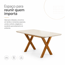 Ver imagem 6 de Mesa de Jantar Aline 160x90 cm 6 Lugares MDF Art Assentos Mel Off White