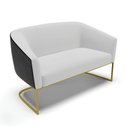 Ver imagem 1 de Sofá Namoradeira 2 Lug Industrial Dourado Stella Pto/linho Cinza D03 - D'Rossi