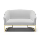 Ver imagem 5 de Sofá Namoradeira 2 Lug Industrial Dourado Stella Pto/linho Cinza D03 - D'Rossi