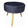 Puff Redondo Paris 50cm Suede Preto Pes Palito Casah - 1