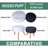 Puff Redondo Paris 50cm Suede Preto Pes Palito Casah - 2