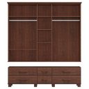 Ver imagem 3 de Guarda Roupa 5 Portas 6 Gavetas Espelho Madeira Maciça 208 Cm 2253 Cafe Milani Store