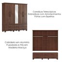 Ver imagem 5 de Guarda Roupa 5 Portas 6 Gavetas Espelho Madeira Maciça 208 Cm 2253 Cafe Milani Store