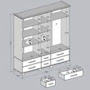 Ver imagem 6 de Guarda Roupa 5 Portas 6 Gavetas Espelho Madeira Maciça 208 Cm 2253 Cafe Milani Store