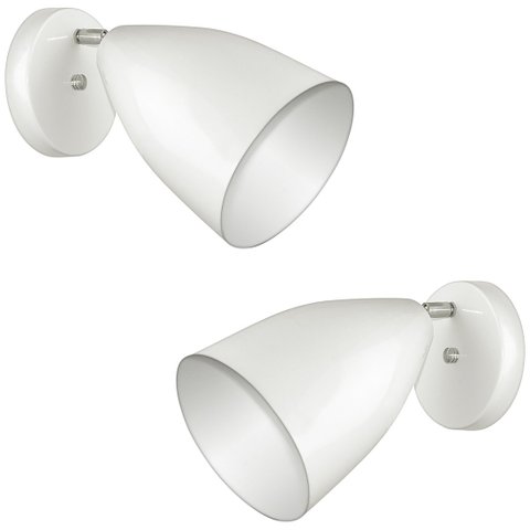 Kit 2 Arandelas Articulada Retro Vegas Gourmet Branco/Branco
