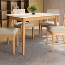 Ver imagem 2 de Conjunto Sala de Jantar Nara Kappesberg em Madeira Maciça com 4 Cadeiras Linho Areia