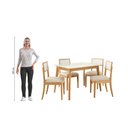 Ver imagem 6 de Conjunto Sala de Jantar Nara Kappesberg em Madeira Maciça com 4 Cadeiras Linho Areia
