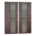 Ver imagem 1 de Porta Correr Venez.6F.Móv.210x200 Elite c/Fechad.Tet.V.Lis.Marrom Corten Brimak