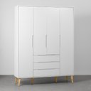 Ver imagem 7 de Kit Quarto Infantil com Pés Retrô Natural - Cômoda Elfe 4 Gavetas + Guarda-Roupa Elfe + Berço Mini C