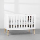 Ver imagem 2 de Kit Quarto Infantil com Pés Retrô Natural - Cômoda Elfe 4 Gavetas + Guarda-Roupa Elfe + Berço Mini C