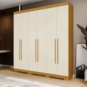 Guarda Roupa Casal Agata 6 Pts Mdp - Nature/off White 199 La - Acp