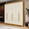 Guarda Roupa Casal Agata 6 Pts Mdp - Nature/off White 199 La - Acp - 1