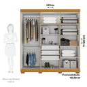 Ver imagem 2 de Guarda Roupa Casal Agata 6 Pts Mdp - Nature/off White 199 La - Acp