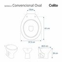 Ver imagem 3 de Tampa de Vaso Sanitario Almofadada Convencional Oval Pergamon (bege Claro) para Bacia Celite