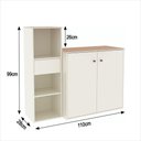 Ver imagem 2 de Conjunto de Escritório 2 Peças Noruega Office Livreiro e Aparador Buffet - Via Nossa - Off White