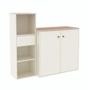 Ver imagem 3 de Conjunto de Escritório 2 Peças Noruega Office Livreiro e Aparador Buffet - Via Nossa - Off White