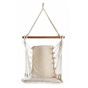 Cadeira Acolchoada de Balanço Suspensa Rede de Teto Varias Cores: Cru