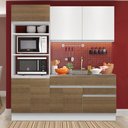 Ver imagem 1 de Cozinha Compacta Madesa Lívia 6 Portas 2 Gavetas (Sem Tampo e Pia) Branco/Rustic/Branco
