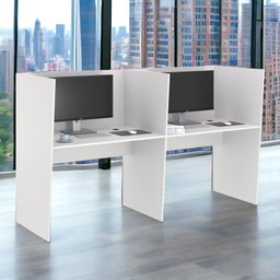 Escrivaninha Office 2 Lugares Letonia Branco - 3