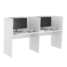 Escrivaninha Office 2 Lugares Letonia Branco - 1