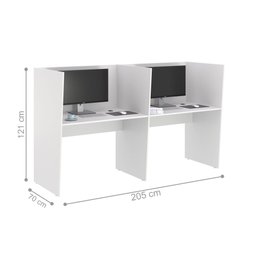 Escrivaninha Office 2 Lugares Letonia Branco - 2