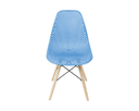 Ver imagem 3 de Cadeira de Jantar Eames Colmeia na Cor Azul Claro Base Madeira Eiffel Sala Cozinha Jantar