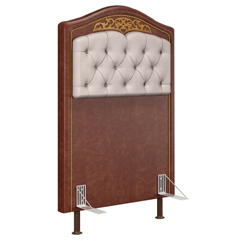 Cabeceira Cama Box Solteiro 90cm Imperial J02 Facto Marrom/Bege - Mpozenato