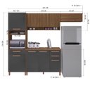 Ver mais imagens de Cozinha Modulada 3,10MTS Monza 4 Peças Freijó / Chumbo - Indekes
