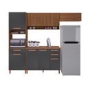 Ver imagem 1 de Cozinha Modulada 3,10MTS Monza 4 Peças Freijó / Chumbo - Indekes