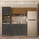 Ver imagem 2 de Cozinha Modulada 3,10MTS Monza 4 Peças Freijó / Chumbo - Indekes