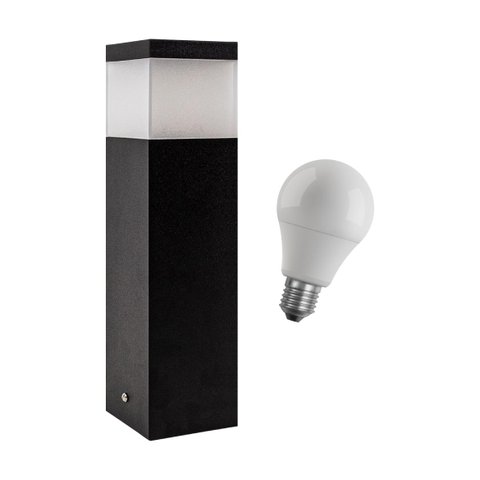 Poste Balizador 30cm para Jardim em Alumínio Preto + LED 12W Branco Frio St1301