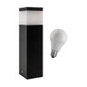 Poste Balizador 30cm para Jardim em Alumínio Preto + LED 12W Branco Frio St1301 - 1