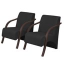 Ver imagem 1 de Kit 2 Poltronas Vênus 1 Lugar Pé Madeira Dsalla Corino Preto
