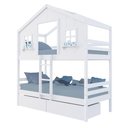 Ver imagem 2 de Beliche Casinha Dos Sonhos com 02 Gavetas Madeira Maciça Branco Megamobilia
