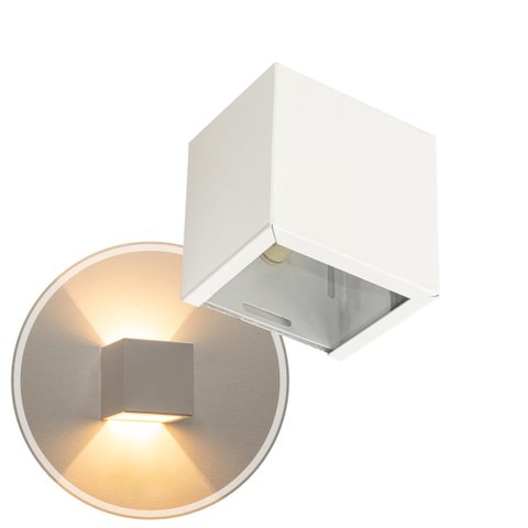 Kit com 6 Arandelas 2 Fachos Slim Branca Luminária Externa ou Interna St397