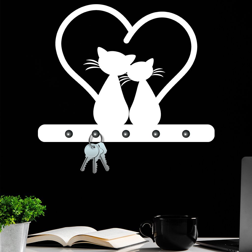 Porta Chaves de Parede 6mm Pet Love Decorativo em MDF:PRETO - 2