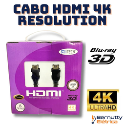 Cabo Hdmi 2.0 19 Pinos 4k Blu-ray 3d de 15 Metros Premium - 2
