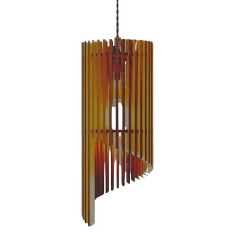 Luminária Teto tipo Pendente MÍSTICA MDF - Completa - Cor: Marrom