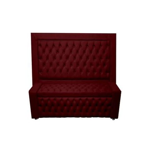 Kit Cabeceira de Cama Box e Calçadeira Baú Retro Capitonê Botão Encapados King 195 Cm Suede Bordo El