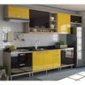 Cozinha Modulada Sicilia Argila Preto Amarelo 07 Módulos Multimoveis - 1
