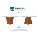 Ver imagem 6 de Mesa de Sala Jantar Luna C/ Tampo 90x90cm Madeirado Vidro Canto Curvo - Imbuia/ripado 3d/off White