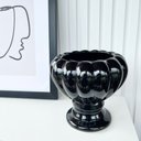 Ver imagem 2 de Decoração vaso centro de mesa preto moderno taça gomo decor
