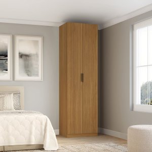 Guarda Roupa Modular 2 Portas 70cm Prateleiras/cabideiros Altezza Clean Belmax:freijó