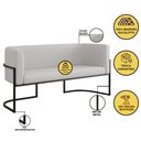 Ver imagem 2 de Sofá 2 Lugares Veludo Moderno Base Metal Black – Balaqui Cor:bege