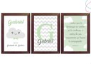Ver imagem 3 de Kit com 3 Quadros Decorativos Infantil Nuvem Verde C/moldura: Pinus