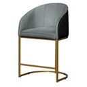 Ver imagem 1 de Poltrona Banqueta Decorativa Estofada Mia Veludo Base Metal Dourada - Estopar Poltrona Mia Veludo Pr