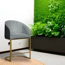 Ver imagem 2 de Poltrona Banqueta Decorativa Estofada Mia Veludo Base Metal Dourada - Estopar Poltrona Mia Veludo Pr